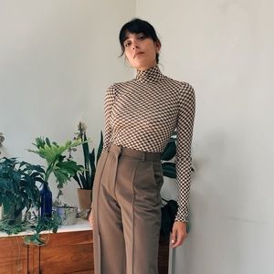 Harri Checked Mesh Turtleneck